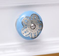 Turquoise Strewn Flat Knob